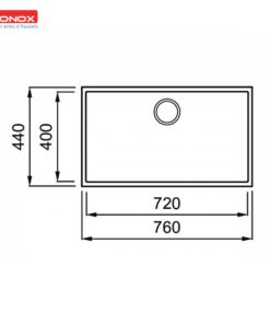Chậu đá Konox Granite Sink Naros 760S–Black - 29