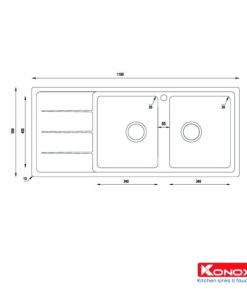 CHẬU RỬA CHÉN BÁT KONOX BETA 1160 - 12 CHẬU RỬA CHÉN BÁT KONOX BETA 1160 - 11