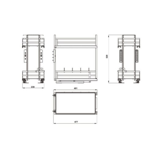 Rổ kéo để chai lọ OMERO 300 Hafele 300mm 549.20.823 - 3