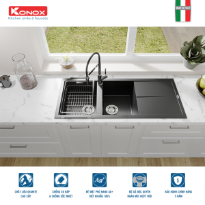 CHẬU RỬA KONOX LIVELLO 1160 BLACK - 9