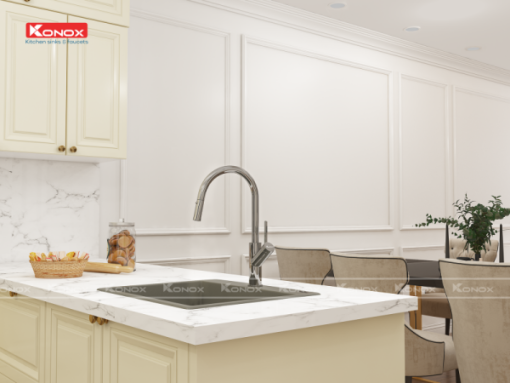 VÒI RỬA BÁT RÚT DÂY KONOX PONTE CHROME - 19
