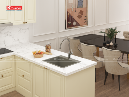 VÒI RỬA BÁT RÚT DÂY KONOX PONTE CHROME - 17