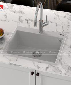 Chậu rửa bát KONOX Granite Sink Ruvita 680 WHITE SILVER - 26