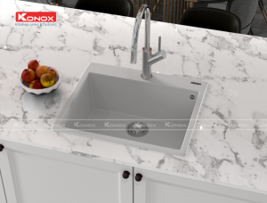 Chậu rửa bát KONOX Granite Sink Ruvita 680 WHITE SILVER - 26
