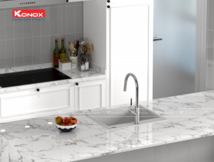 Chậu rửa bát KONOX Granite Sink Ruvita 680 WHITE SILVER - 22