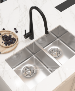 CHẬU RỬA CHÉN BÁT KONOX KN8144DU Siphon, giá úp bát inox - 18 CHẬU RỬA CHÉN BÁT KONOX KN8144DU Siphon, giá úp bát inox - 17