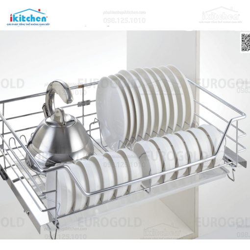 Giá bát đĩa inox nan âm tủ – gắn cánh Eurogold EG6275 - 1