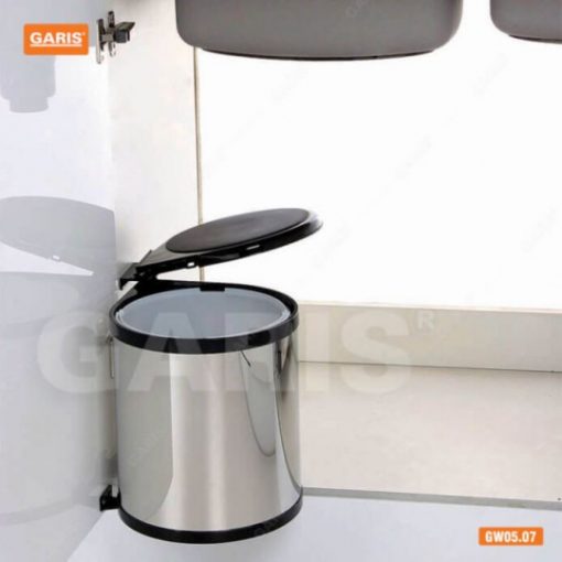 Thùng rác tròn inox 7 lít cánh mở GARIS GW05.07 - 1