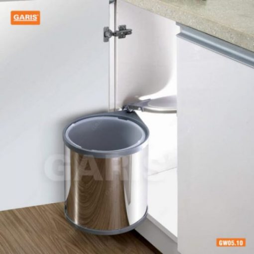 Thùng rác tròn inox 10 lít cánh mở Garis GW05.10 - 1