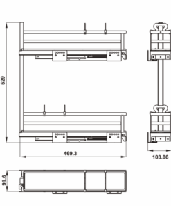 Kệ gia vị 150mm trái Hafele 549.20.890 - 13
