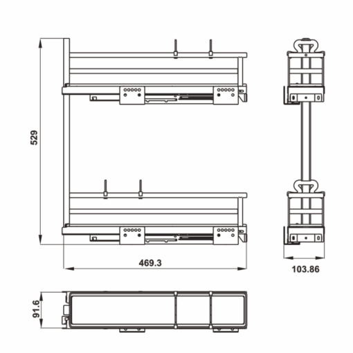 Kệ gia vị 150mm trái Hafele 549.20.890 - 3