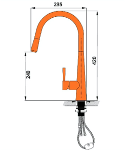 Vòi rửa tay nóng lạnh có dây rút Garis MF11C - 13