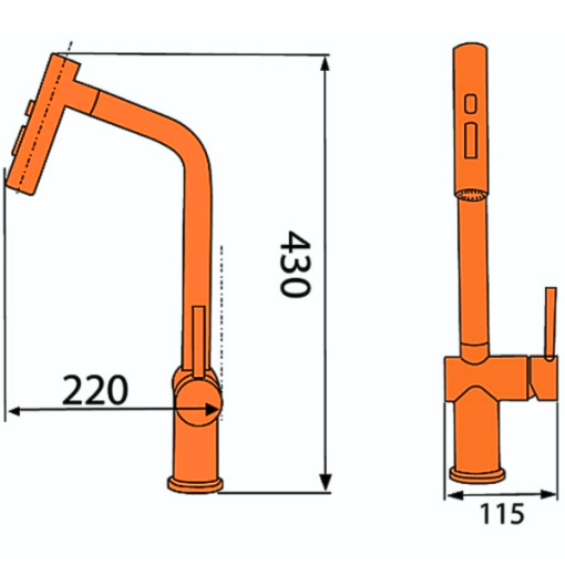 Vòi rửa tay cao cấp nóng lạnh inox 304 GARIS MF16E - 3