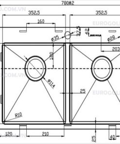 CHẬU RỬA BÁT EUROGOLD EUS47848 - 14 CHẬU RỬA BÁT EUROGOLD EUS47848 - 13