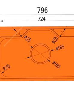 Chậu rửa chén bát 1 hố lớn Garis GS11.80 - 14 Chậu rửa chén bát 1 hố lớn Garis GS11.80 - 13