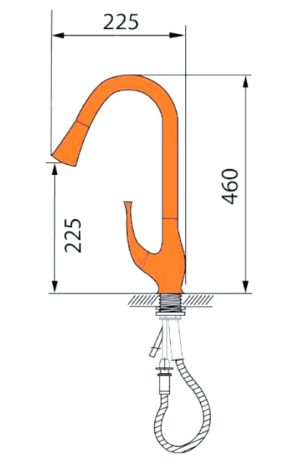 Vòi rửa tay nóng lạnh có dây rút Garis MF12P - 11
