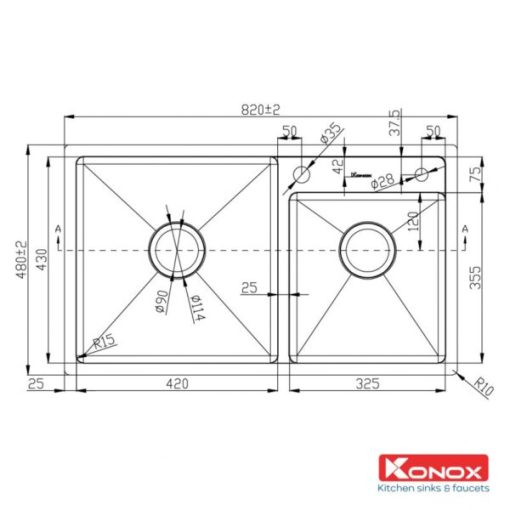 Chậu rửa bát KONOX KN8248DO - 3