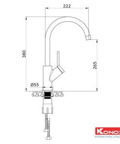 VÒI RỬA BÁT KONOX MODO GREY - 8 VÒI RỬA BÁT KONOX MODO GREY - 7
