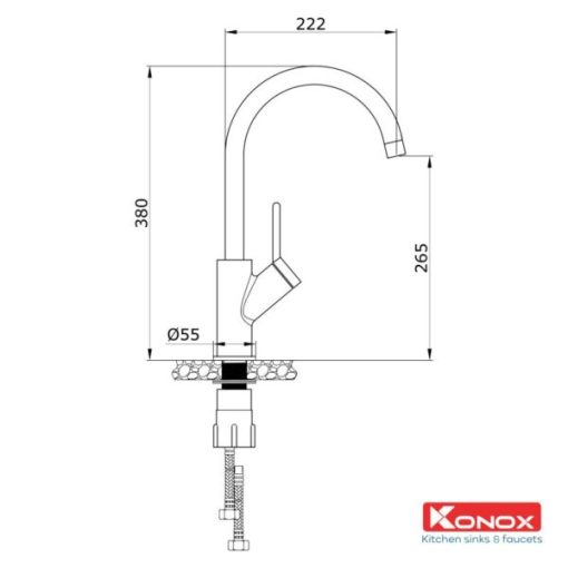 VÒI RỬA BÁT KONOX MODO GREY - 3