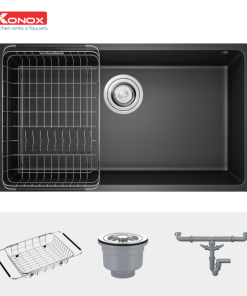 Chậu đá Konox Granite Sink Naros 760S–Black - 31