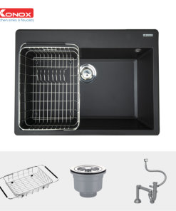 Chậu rửa bát KONOX Granite Sink Ruvita 680 Black - 16 Chậu rửa bát KONOX Granite Sink Ruvita 680 Black - 15
