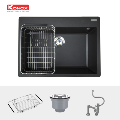 Chậu rửa bát KONOX Granite Sink Ruvita 680 Black - 5