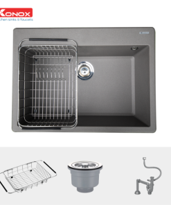 Chậu rửa bát KONOX Granite Sink Ruvita 680 Grey - 15