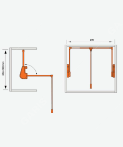 Giá treo quần áo kiểu nâng hạ Garis GW34R - 10 Giá treo quần áo kiểu nâng hạ Garis GW34R - 9