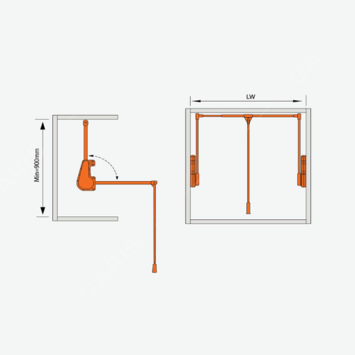 Giá treo quần áo kiểu nâng hạ Garis GW34R - 3