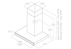 Máy hút mùi áp tường Elica ADÉLE BL MAT/A/60 PRF0167318 - 9