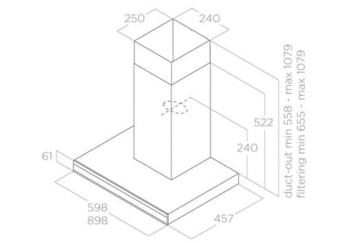 Máy hút mùi áp tường Elica ADÉLE BL MAT/A/60 PRF0167318 - 3