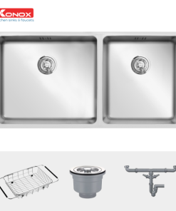 CHẬU RỬA CHÉN BÁT KONOX KN8144DU Siphon, giá úp bát inox - 14 CHẬU RỬA CHÉN BÁT KONOX KN8144DU Siphon, giá úp bát inox - 13