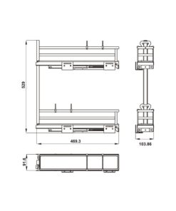 Rổ kéo để chai lọ OMERO 150 Hafele 150mm phiên bản phải 549.20.840 - 14 Rổ kéo để chai lọ OMERO 150 Hafele 150mm phiên bản phải 549.20.840 - 13
