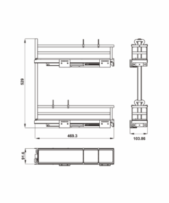 Rổ kéo để chai lọ OMERO 150 Hafele 549.20.891 - 13