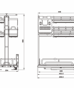 Rổ kéo để chai lọ OMERO MULTI Hafele 595.00.806 - 12 Rổ kéo để chai lọ OMERO MULTI Hafele 595.00.806 - 11