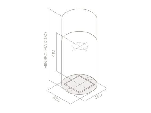 Máy hút mùi đảo Elica TUBE ISLAND IX/A/43 PRF0009572A - 3
