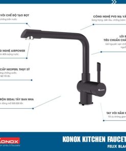 VÒI RỬA BÁT KONOX FELIX BLACK - 19 VÒI RỬA BÁT KONOX FELIX BLACK - 18