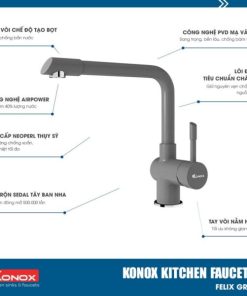 Vòi rửa bát KONOX Felix Grey - 21 Vòi rửa bát KONOX Felix Grey - 20