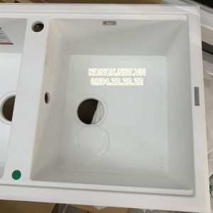 Granite sink Phoenix 860 White SilverSiphon, giá úp bát inox KONOX - 99