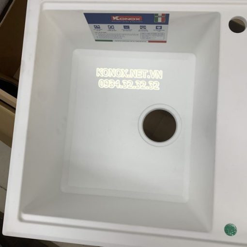 Granite sink Phoenix 860 White SilverSiphon, giá úp bát inox KONOX - 41