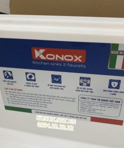 Granite sink Phoenix 860 White SilverSiphon, giá úp bát inox KONOX - 106 Granite sink Phoenix 860 White SilverSiphon, giá úp bát inox KONOX - 105