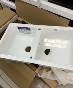 Granite sink Phoenix 860 White SilverSiphon, giá úp bát inox KONOX - 118 Granite sink Phoenix 860 White SilverSiphon, giá úp bát inox KONOX - 117