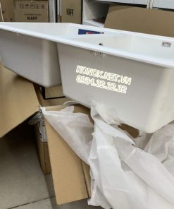 Granite sink Phoenix 860 White SilverSiphon, giá úp bát inox KONOX - 122 Granite sink Phoenix 860 White SilverSiphon, giá úp bát inox KONOX - 121