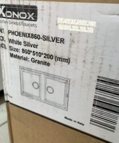 Granite sink Phoenix 860 White SilverSiphon, giá úp bát inox KONOX - 126 Granite sink Phoenix 860 White SilverSiphon, giá úp bát inox KONOX - 125