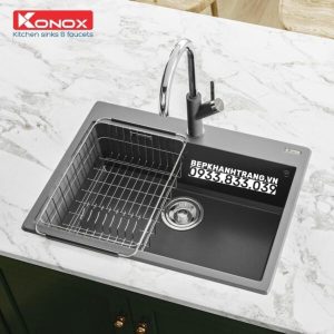 Chậu đá Konox Granite Sink Naros 760S–Black - 49