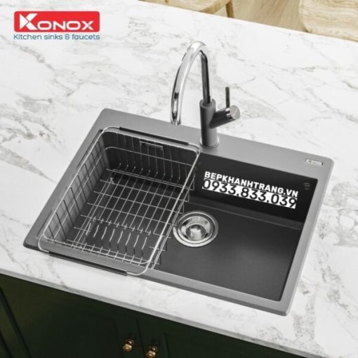 Chậu rửa bát KONOX Granite Sink Ruvita 680 Grey - 9