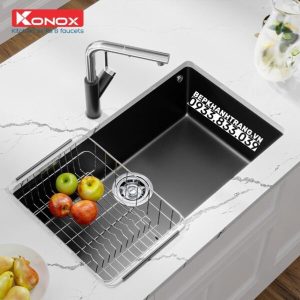 Chậu rửa bát KONOX Granite Sink Ruvita 680 Black - 13