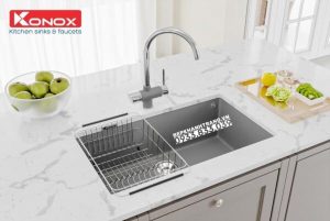 Chậu rửa bát KONOX Granite Sink Ruvita 680 Grey - 15