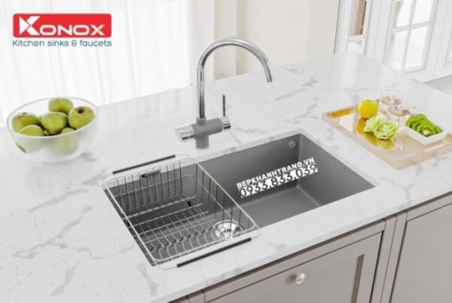 Chậu rửa bát KONOX Granite Sink Ruvita 680 Grey - 7