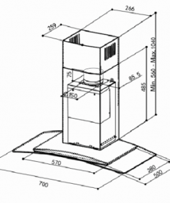 MÁY HÚT MÙI KÍNH CONG FABER TRATTO-BL A70 - 6 MÁY HÚT MÙI KÍNH CONG FABER TRATTO-BL A70 - 5